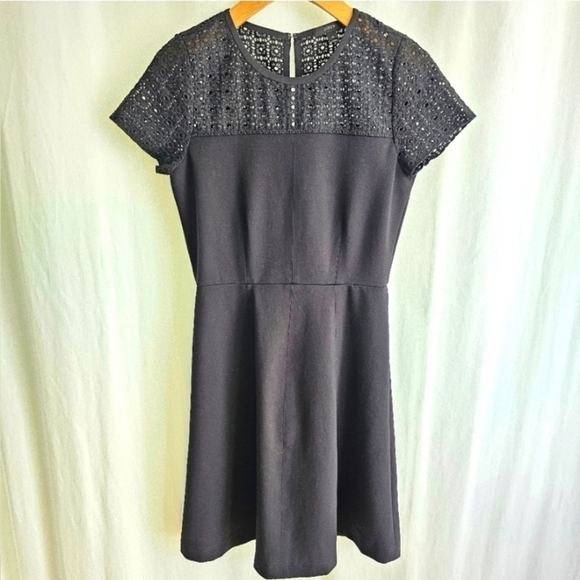 J Crew Black Embroidery Cap Sleeve Midi Dress - Picture 4 of 16